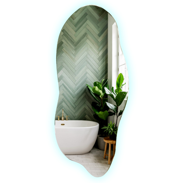 Oglinda forma neregulata led 35x80 cm
