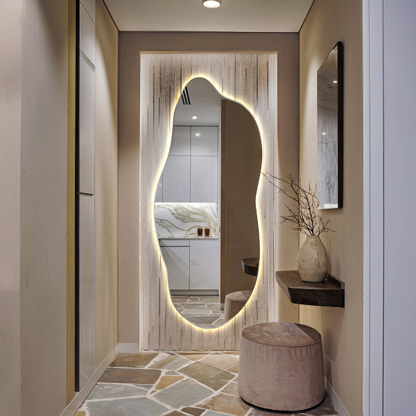 Oglinda forma neregulata led 35x80 cm