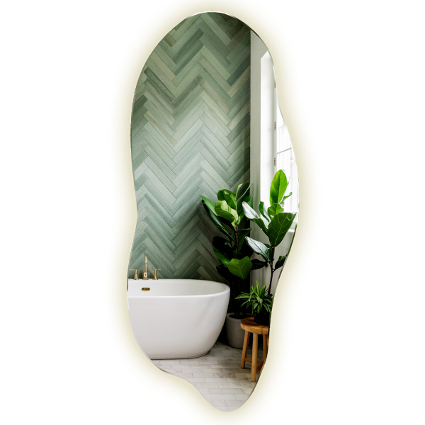 Oglinda forma neregulata led 45x100 cm