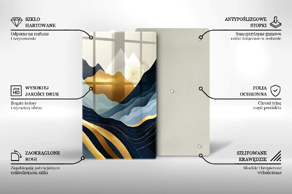 Tocător sticlă Munți abstracti