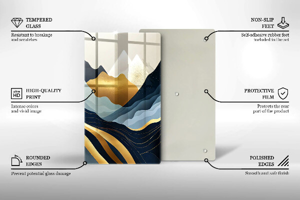 Tocător sticlă Munți abstracti