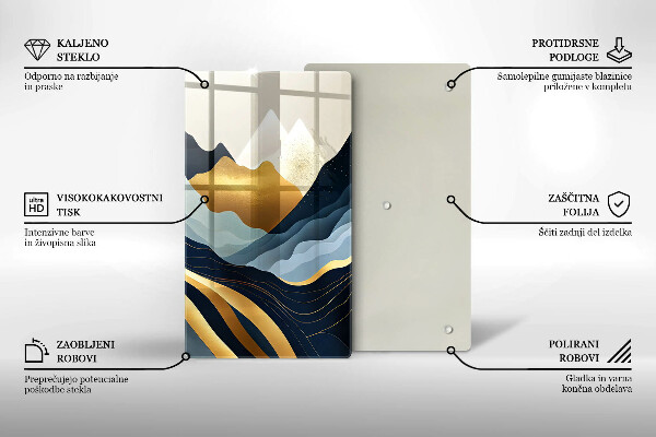 Tocător sticlă Munți abstracti