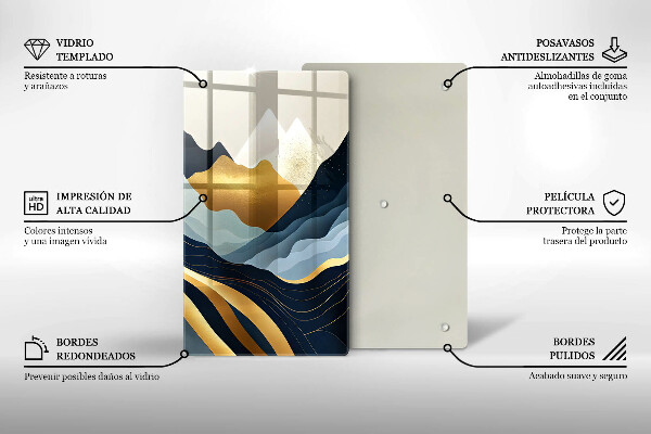 Tocător sticlă Munți abstracti