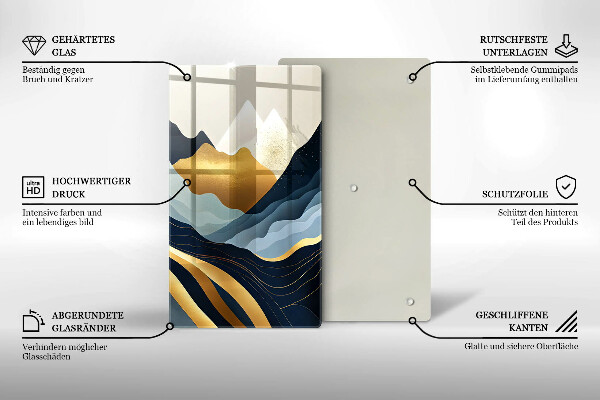 Tocător sticlă Munți abstracti