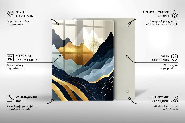 Tocător sticlă Munți abstracti