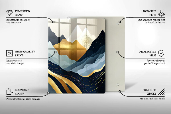 Tocător sticlă Munți abstracti