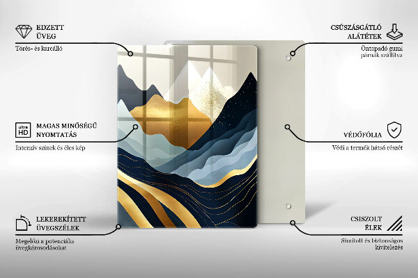 Tocător sticlă Munți abstracti