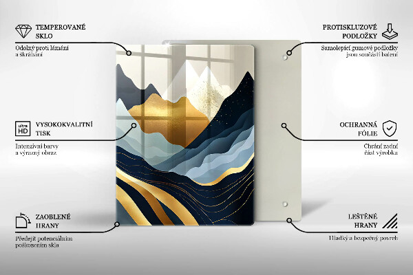 Tocător sticlă Munți abstracti