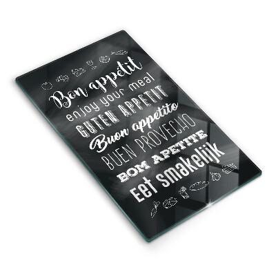 Tocător sticlă Inscripție în bucătărie spunând