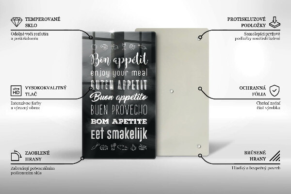 Tocător sticlă Inscripție în bucătărie spunând