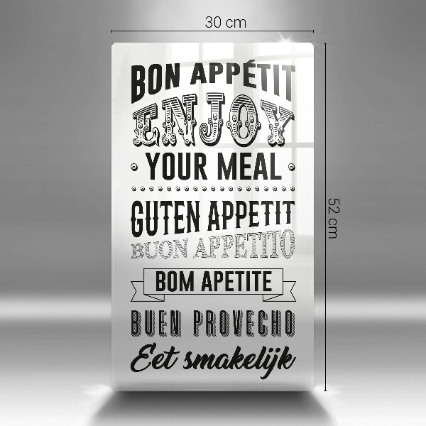 Tocător sticlă Inscripție pentru bucătărie propoziție