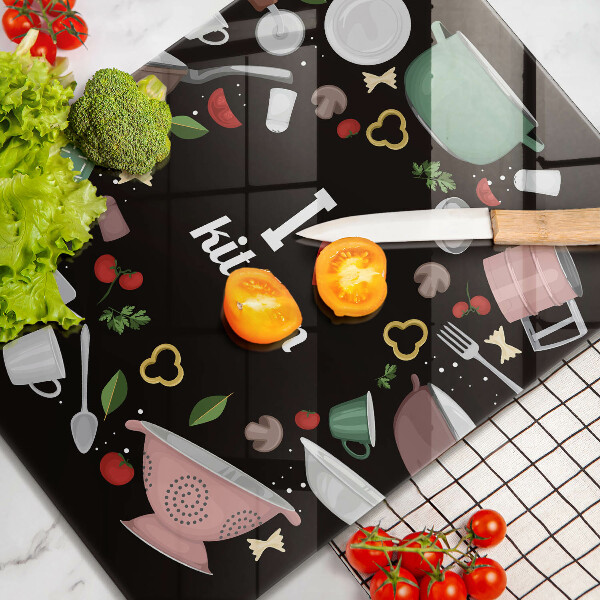 Tocător sticlă I love kitchen
