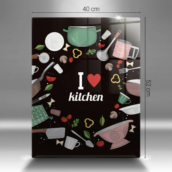 Tocător sticlă I love kitchen