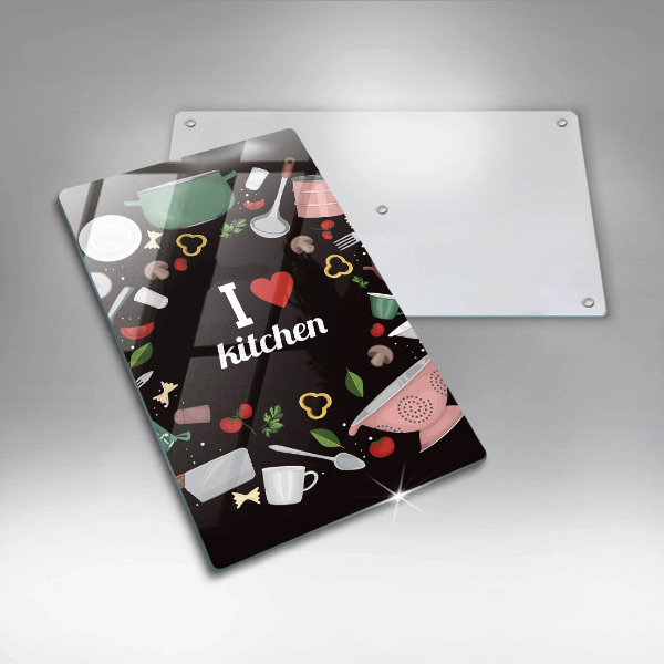 Tocător sticlă I love kitchen