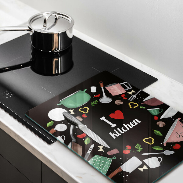 Tocător sticlă I love kitchen