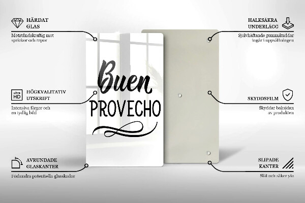 Tocător sticlă Buen provecho