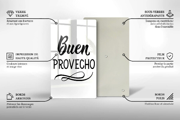 Tocător sticlă Buen provecho