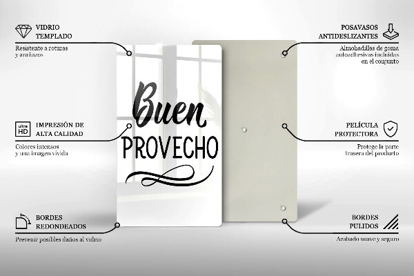 Tocător sticlă Buen provecho