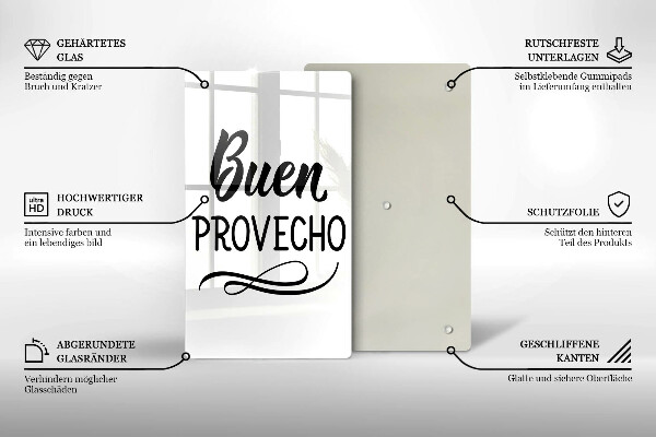 Tocător sticlă Buen provecho