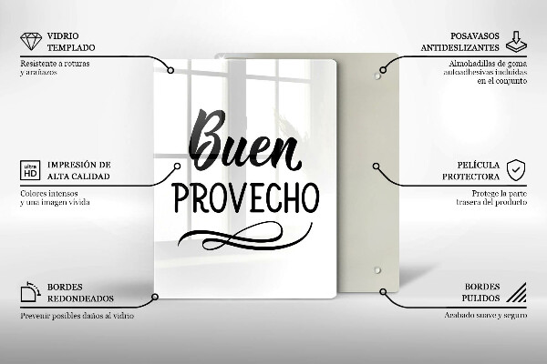 Tocător sticlă Buen provecho