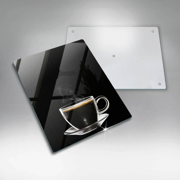 Tocător sticlă Un pahar de cafea fierbinte