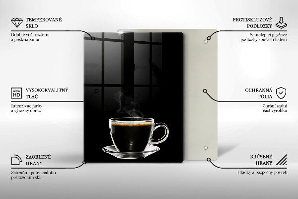 Tocător sticlă Un pahar de cafea fierbinte