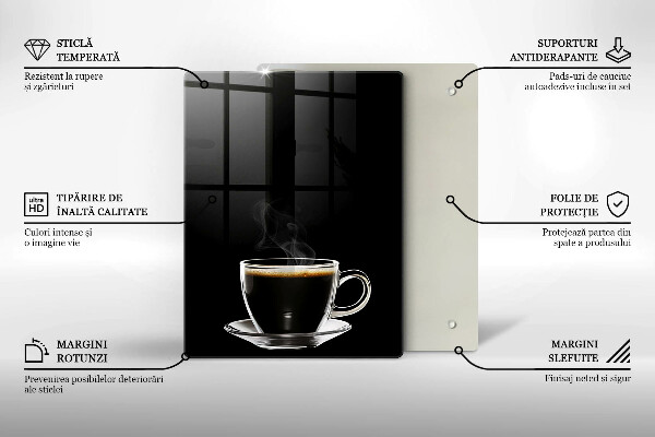 Tocător sticlă Un pahar de cafea fierbinte