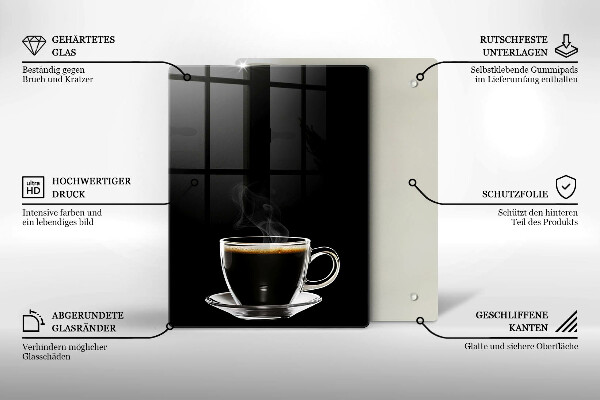 Tocător sticlă Un pahar de cafea fierbinte