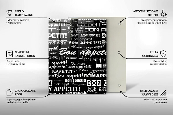 Tocător sticlă Bucătărie subtitrat Bon appetit