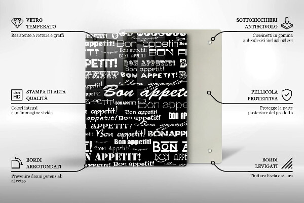 Tocător sticlă Bucătărie subtitrat Bon appetit