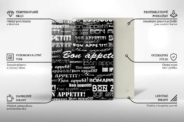 Tocător sticlă Bucătărie subtitrat Bon appetit