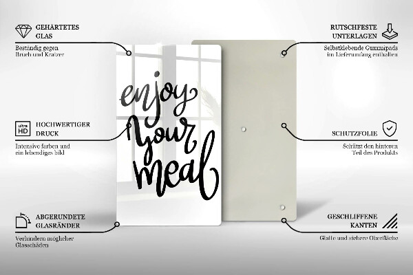 Tocător sticlă Enjoy your meal