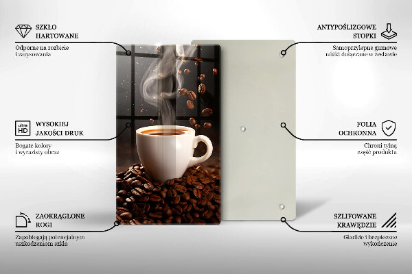 Tocător sticlă ceașcă fierbinte de cafea