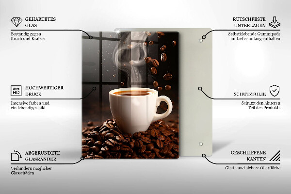 Tocător sticlă ceașcă fierbinte de cafea