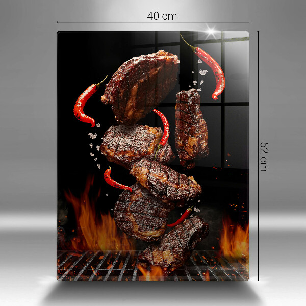 Tocător sticlă Carne la gratar