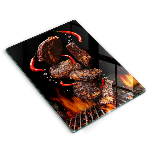 Tocător sticlă Carne la gratar