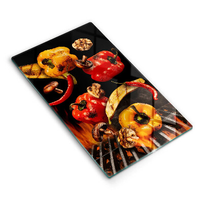 Tocător sticlă Legume la gratar