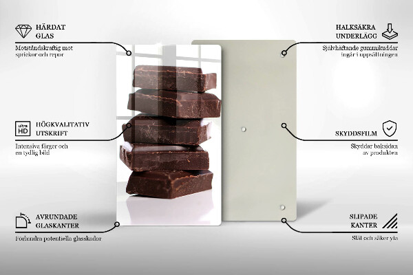 Tocător sticlă Cuburi de ciocolata
