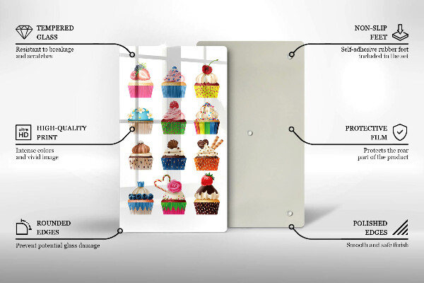 Tocător sticlă Ilustrație de cupcake