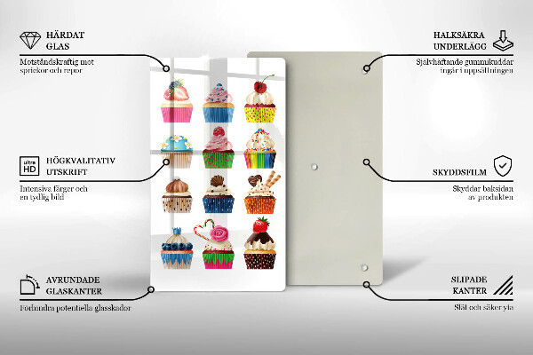 Tocător sticlă Ilustrație de cupcake