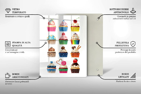 Tocător sticlă Ilustrație de cupcake
