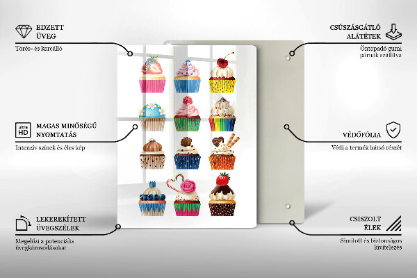 Tocător sticlă Ilustrație de cupcake