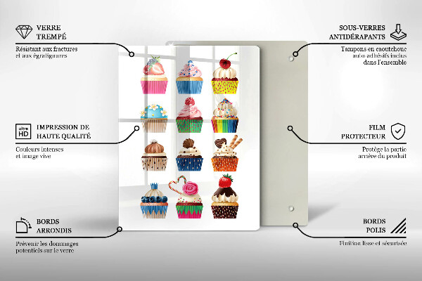 Tocător sticlă Ilustrație de cupcake