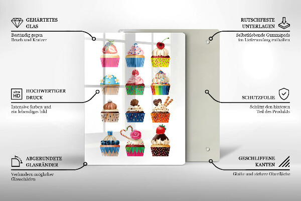 Tocător sticlă Ilustrație de cupcake