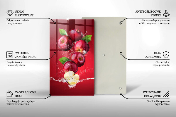 Tocător sticlă Mere suculente în apă