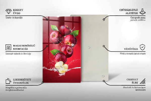 Tocător sticlă Mere suculente în apă