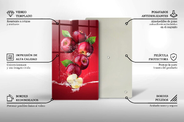 Tocător sticlă Mere suculente în apă