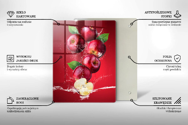 Tocător sticlă Mere suculente în apă