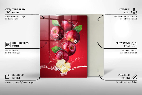 Tocător sticlă Mere suculente în apă