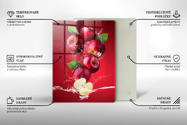 Tocător sticlă Mere suculente în apă